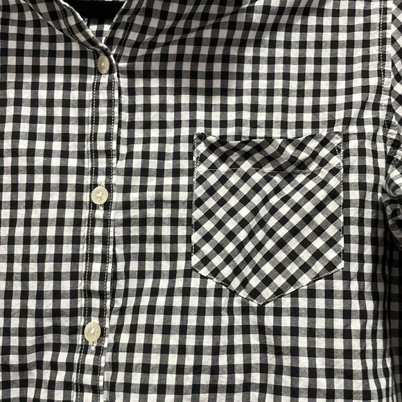 Lauren Ralph Lauren black white button down blouse collared size L - Picture 2 of 6